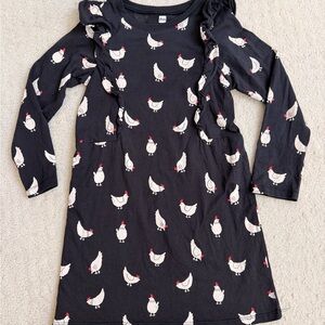 Tea Collection Black and White Chicken Print Dress